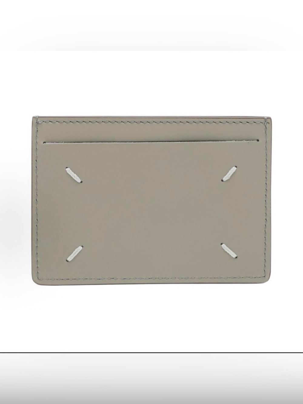 Maison Margiela Four Stitches Taupe Leather Card Holder